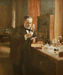 Louis Pasteur working in his lab