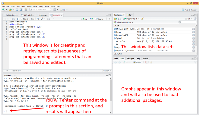 Arrangement of windows in R Studio